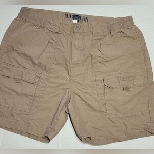 Magellan Cargo Shorts Size 38 Belt Buckle Tan Hiking